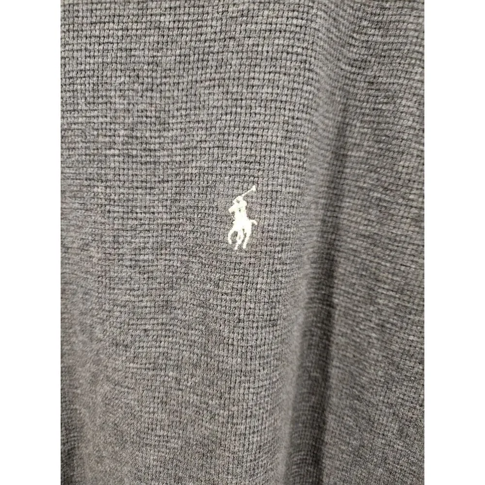 Polo Ralph Lauren Waffle Knit Crew Pullover Pony‎ Logo  Longsleeve Size 2XL Gray